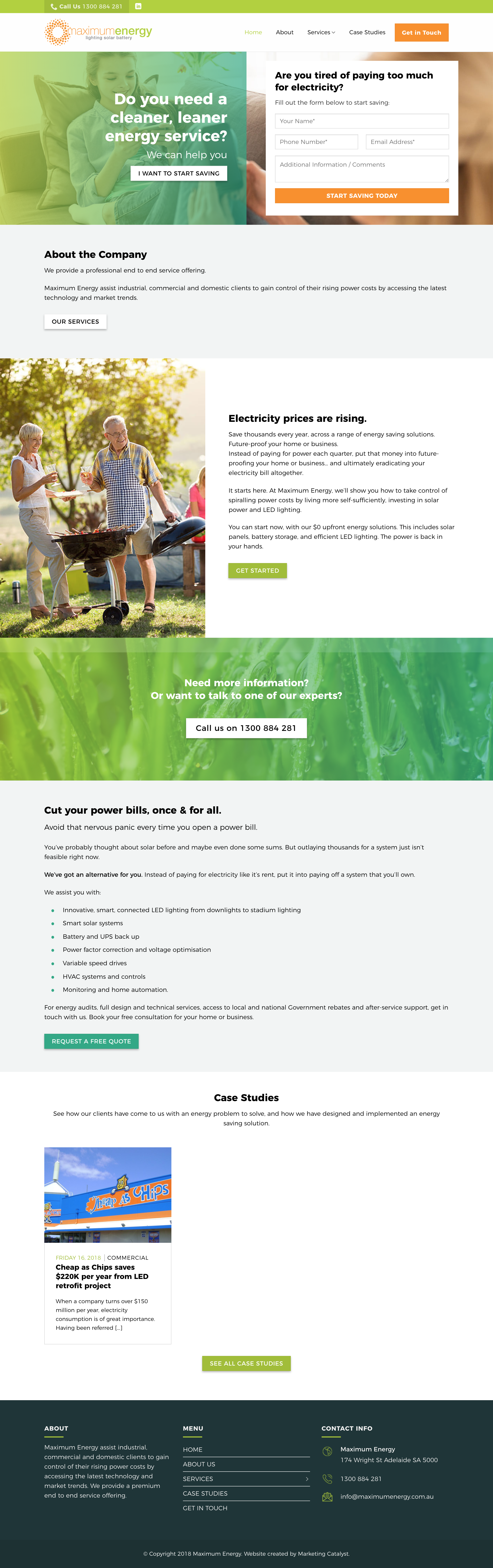 Maximum Energy Full Website | Marketing Catalyst
